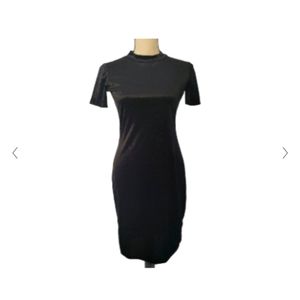 Zara black velvet midi dress